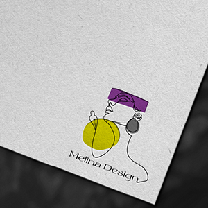 mockup du logo mélinadesign